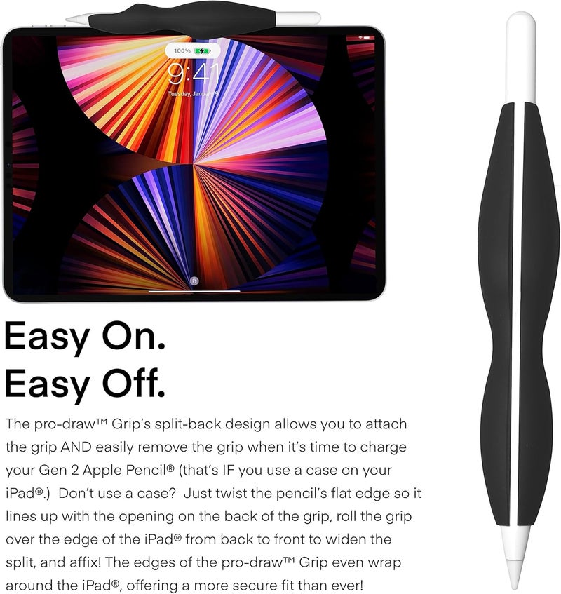 Pro-Draw The Grip for Apple Pencil Pro, 1st /2nd Gen Apple Pencil, and USB-C model // More Comfort. Better Control. - Image 5